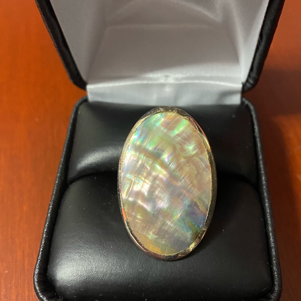 Opal silver ring